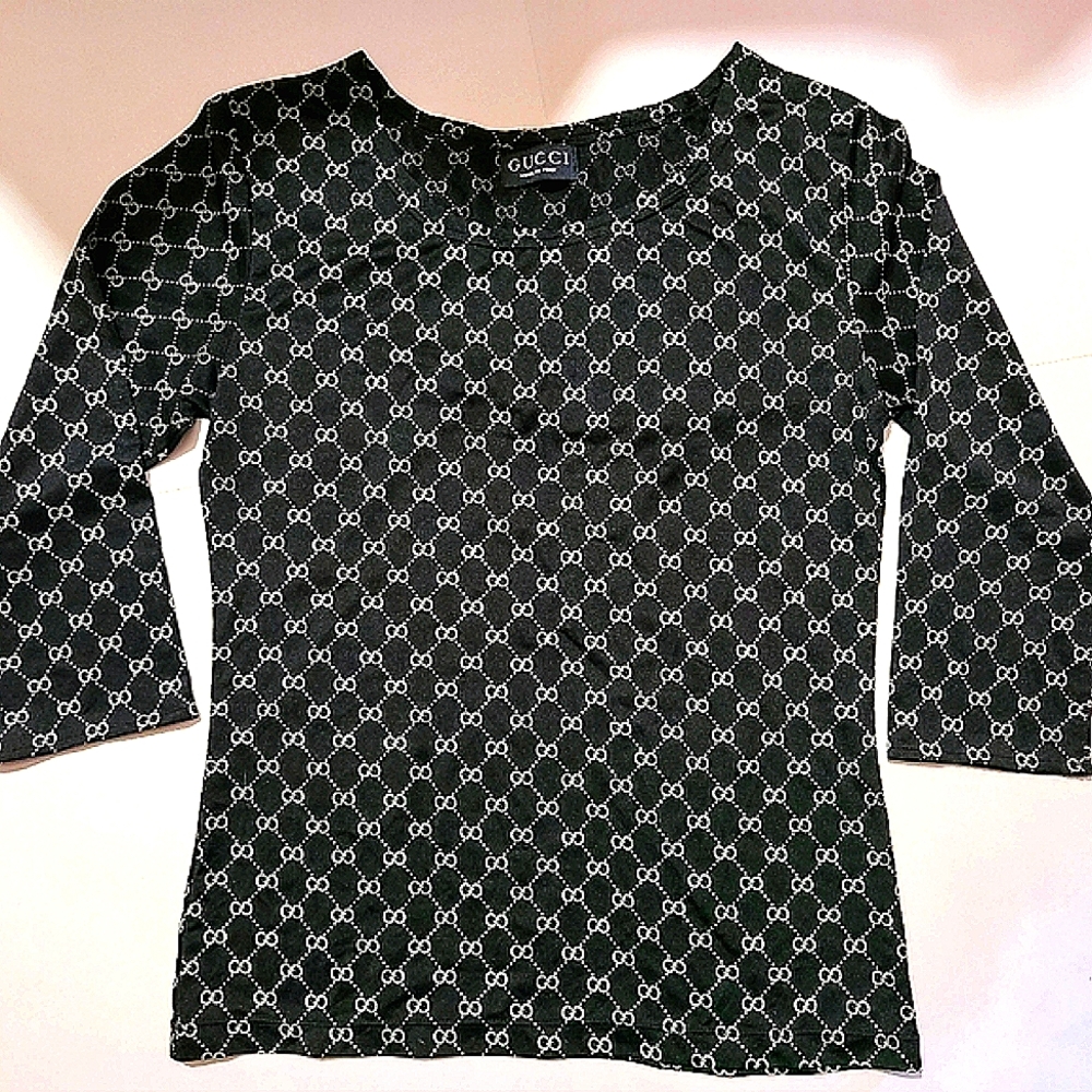 Gucci Monogram Black and White Long Sleeve!